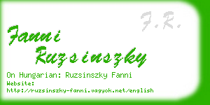 fanni ruzsinszky business card